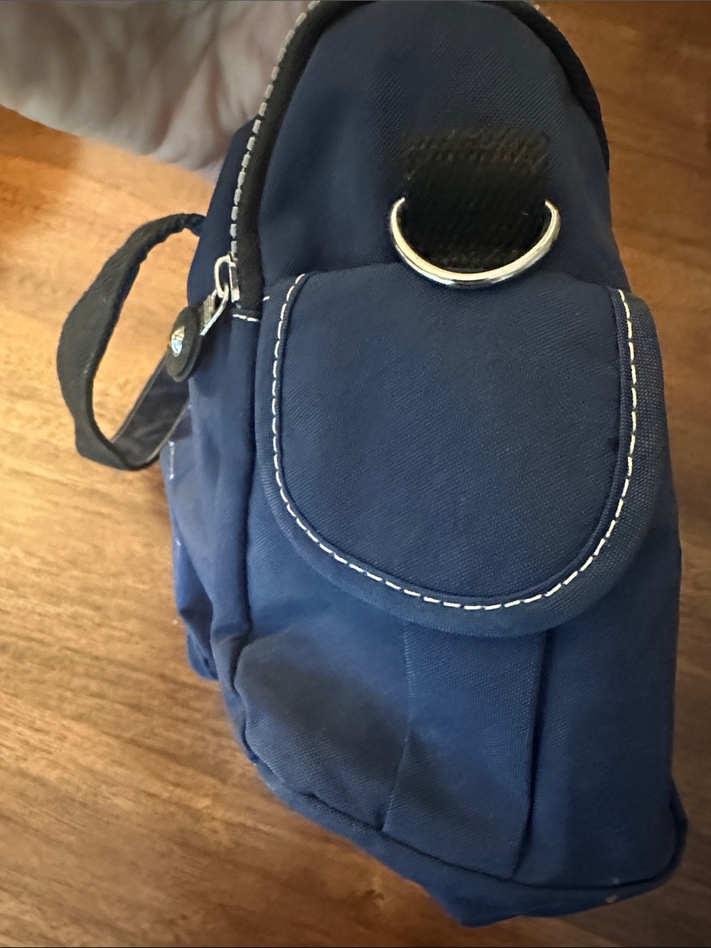 Kipling Navy Blue Nylon Messenger Bag with Yellow Logo - Picture 6 of 7